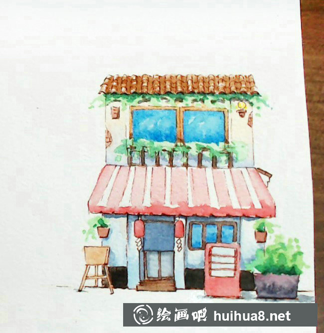 【小房子水彩小插畫】簡單可愛的水彩插畫小房子手繪教程_www.youyix.com