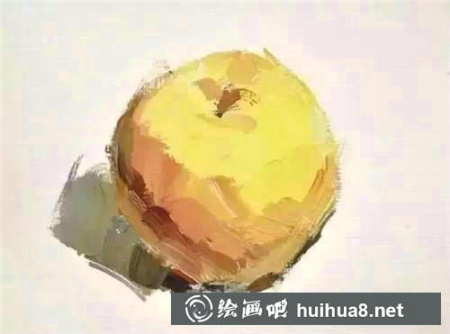 水粉畫蘋果步驟三