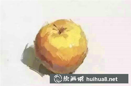 水粉畫蘋果步驟四