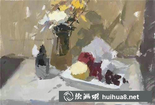水粉畫靜物步驟二
