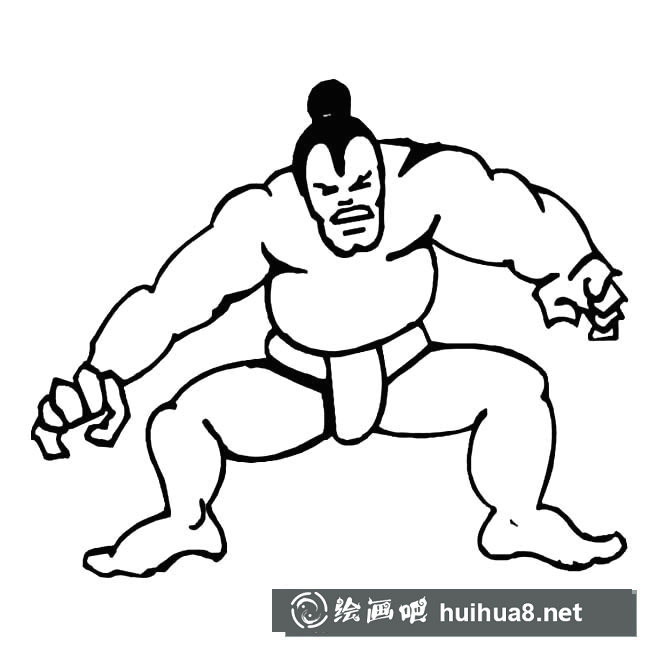 相撲簡筆畫人物