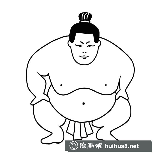 相撲胖子人物簡筆畫步驟圖片大全