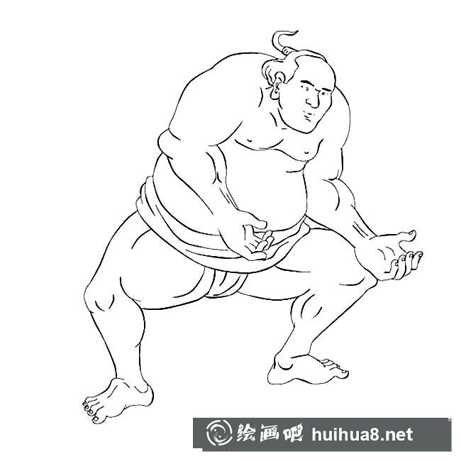 相撲手人物簡筆畫步驟圖片大全