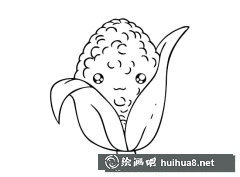 卡通玉米簡筆畫作品