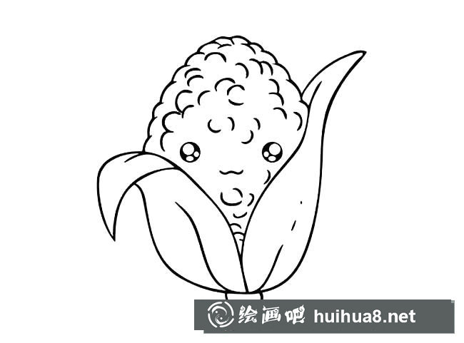 卡通玉米簡筆畫圖片