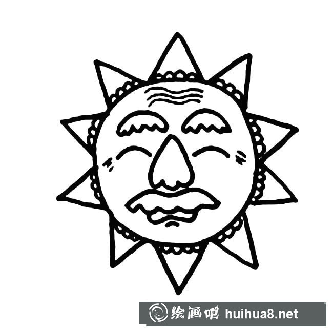卡通太陽簡筆畫圖片