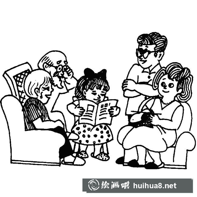 全家福簡筆畫圖片