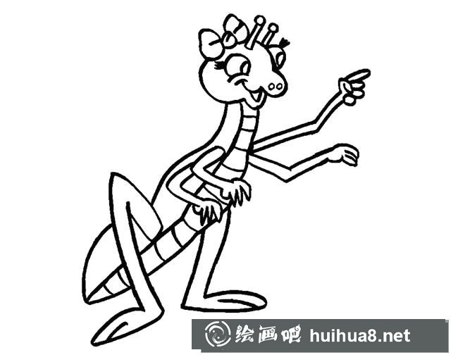 卡通螳螂簡(jiǎn)筆畫圖片