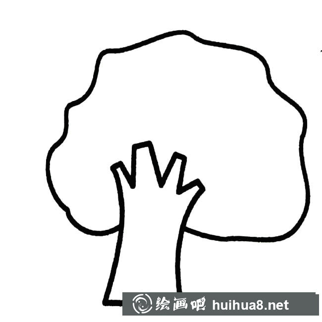 兒童畫大樹植物簡(jiǎn)筆畫步驟圖片大全