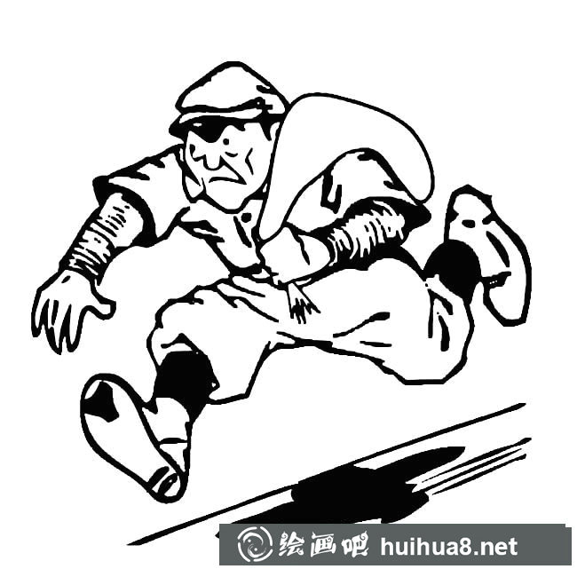 逃跑的小偷簡筆畫