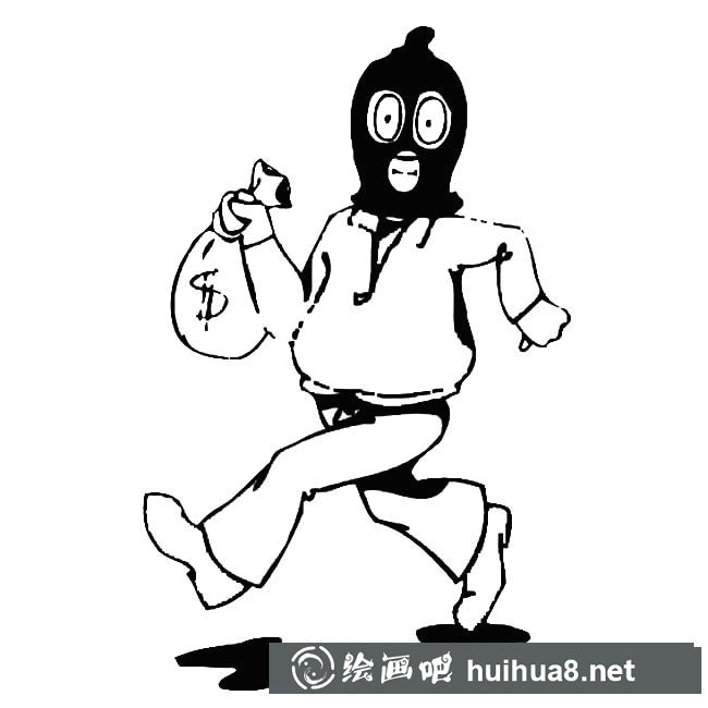 蒙面的小偷人物簡筆畫步驟圖片大全