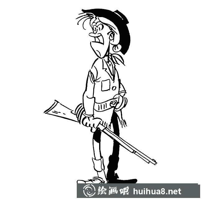 瘦子獵人人物簡筆畫步驟圖片大全