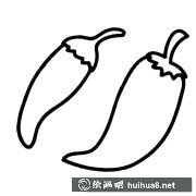 尖辣椒蔬菜簡筆畫步驟圖解大全