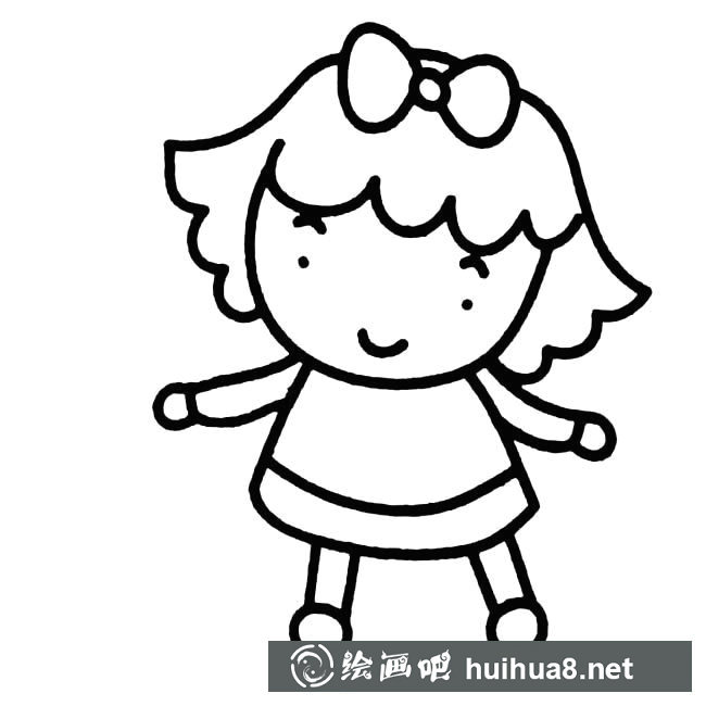 可愛小女孩簡筆畫