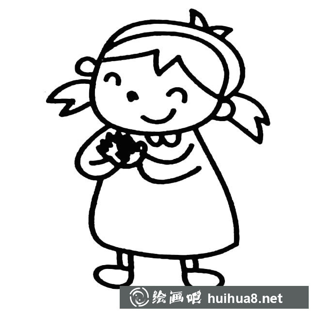 小女孩卡通簡筆畫