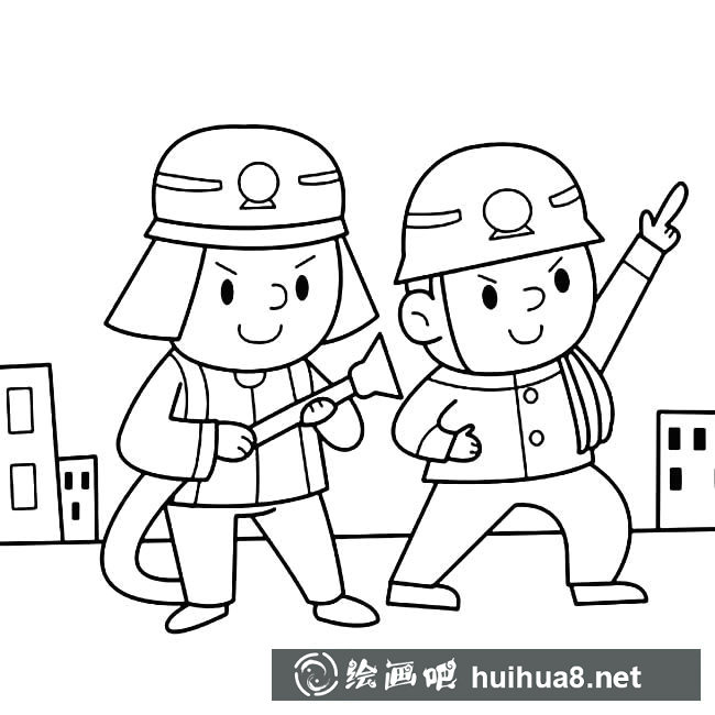 卡通消防員人物簡(jiǎn)筆畫步驟圖片大全