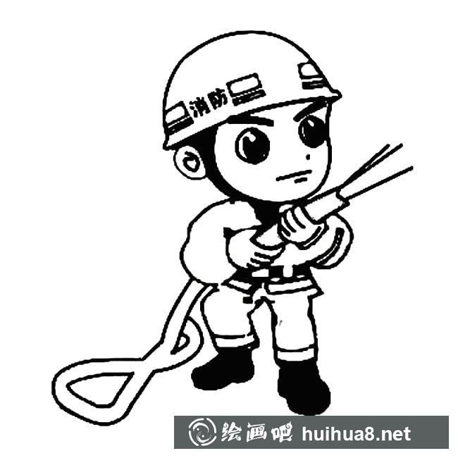 消防員滅火簡(jiǎn)筆畫(huà)圖片大全