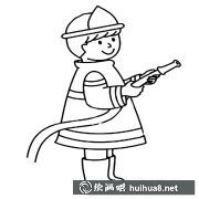 卡通消防員簡筆畫步驟圖解大全