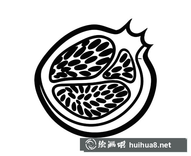 兒童簡筆畫石榴圖片