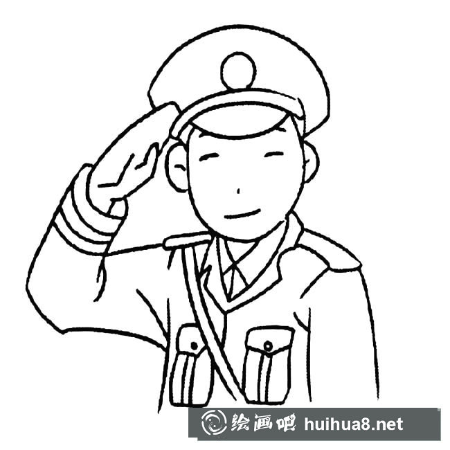 警察頭像簡筆畫圖片