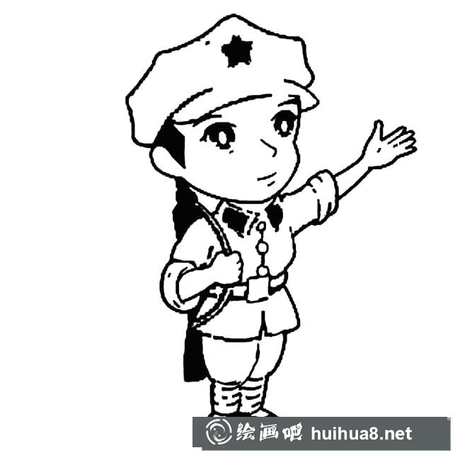 女紅軍簡(jiǎn)筆畫(huà)圖片