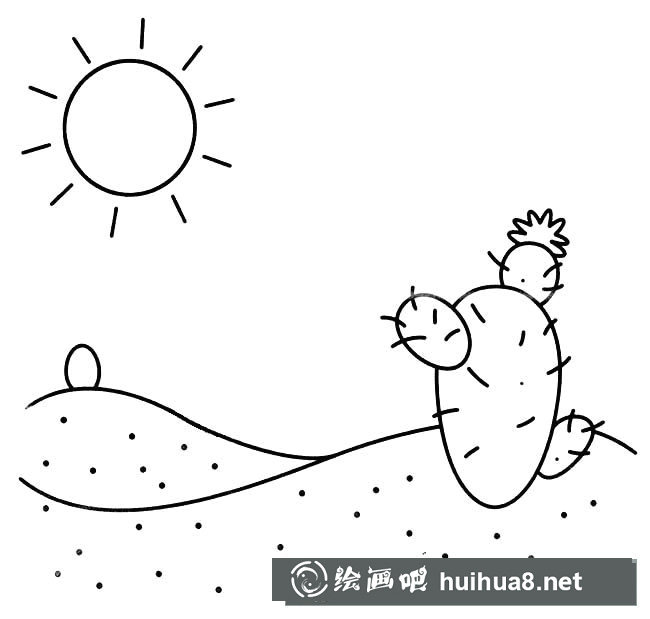 沙漠風(fēng)景簡(jiǎn)筆畫圖片