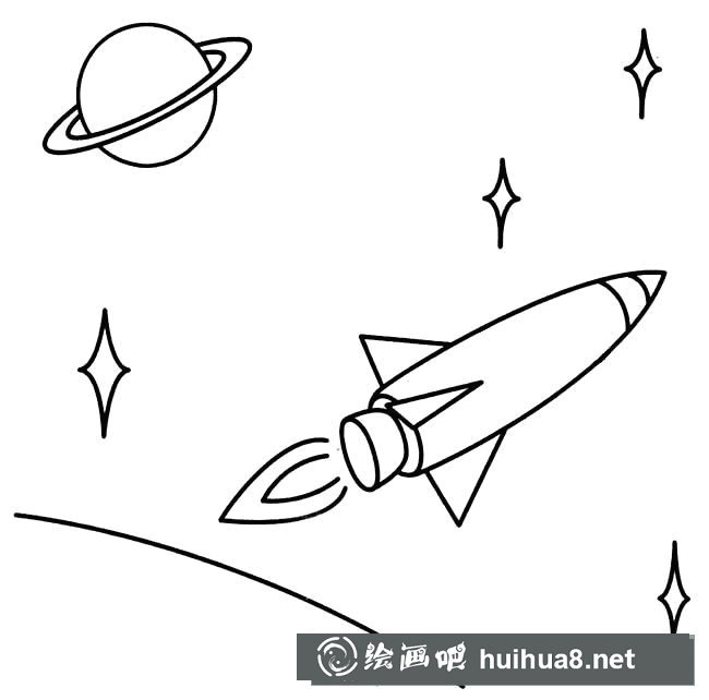 太空風(fēng)景簡筆畫