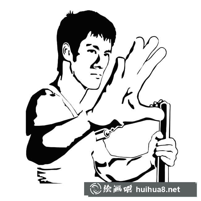 李小龍簡(jiǎn)筆畫(huà)圖片