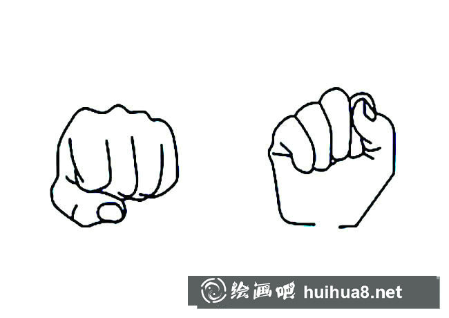 拳頭手勢簡筆畫圖片