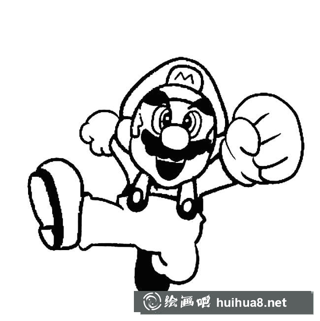卡通馬里奧簡(jiǎn)筆畫圖片