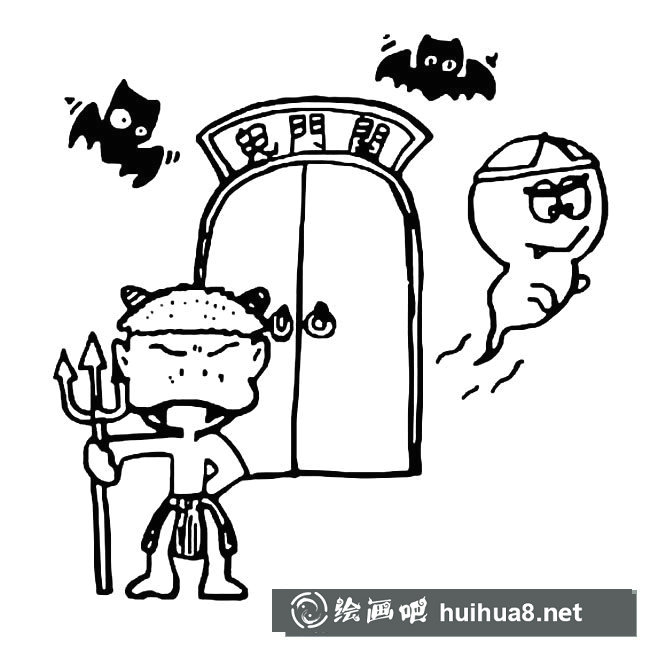 鬼和幽靈簡筆畫圖片