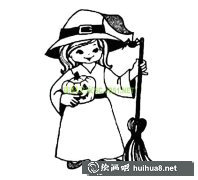 萬圣女巫簡筆畫賞