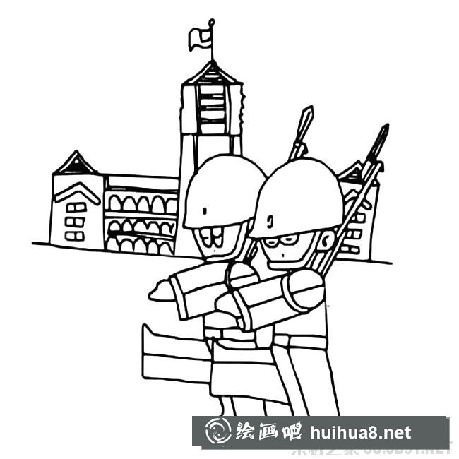 卡通軍人簡(jiǎn)筆畫(huà)圖片