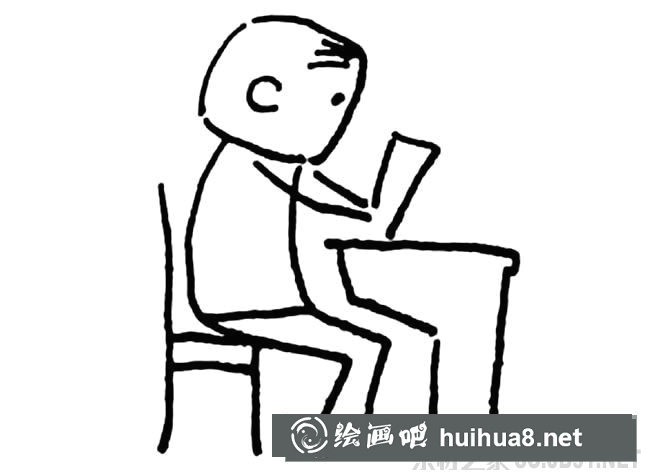 看書的小孩簡筆畫圖片