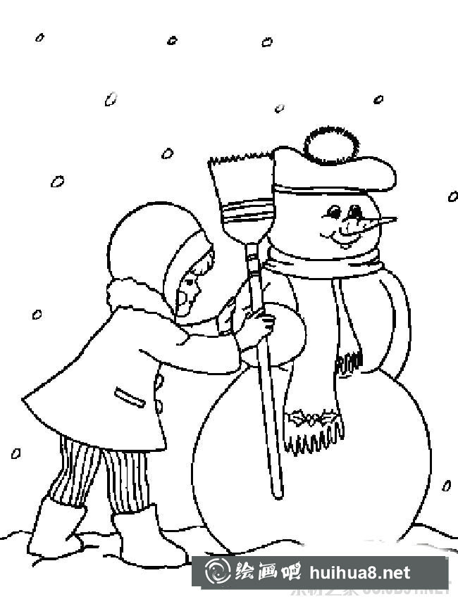 雪人簡筆畫圖片