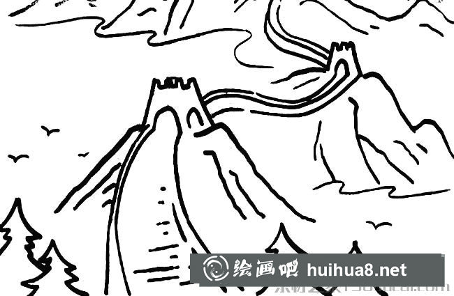 萬里長(zhǎng)城簡(jiǎn)筆畫圖片