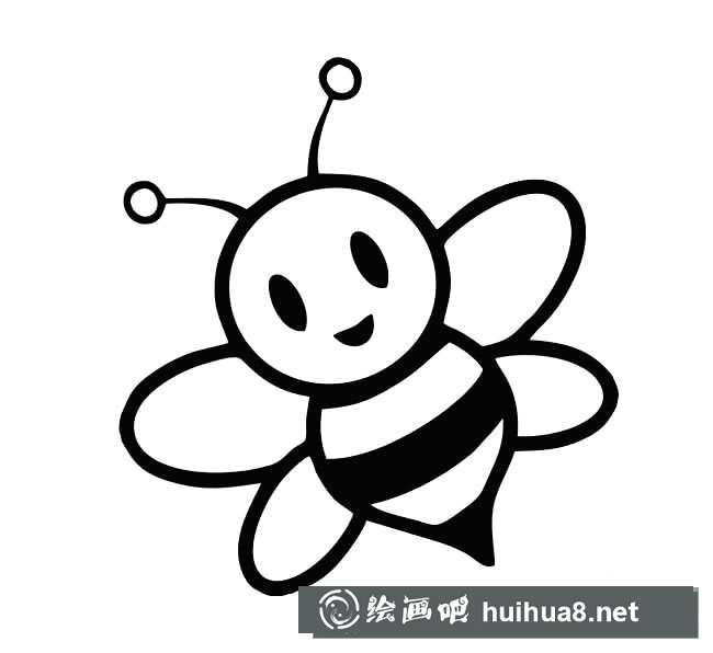 可愛卡通蜜蜂簡筆畫圖片