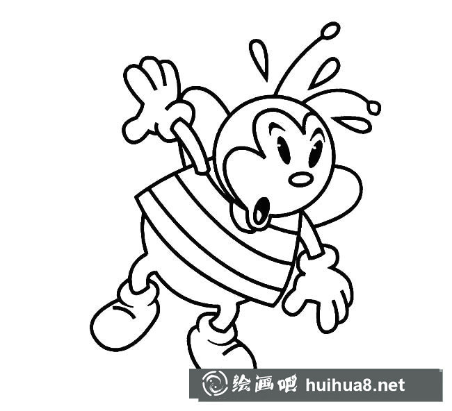 可愛卡通蜜蜂簡筆畫圖片