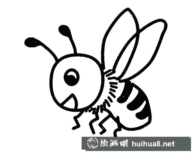 可愛(ài)小蜜蜂簡(jiǎn)筆畫(huà)圖片