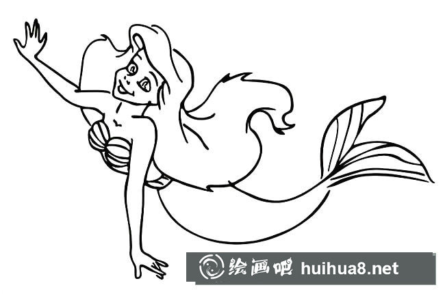 卡通美人魚簡筆畫圖片