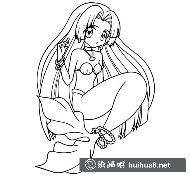 卡通美人魚簡(jiǎn)筆畫