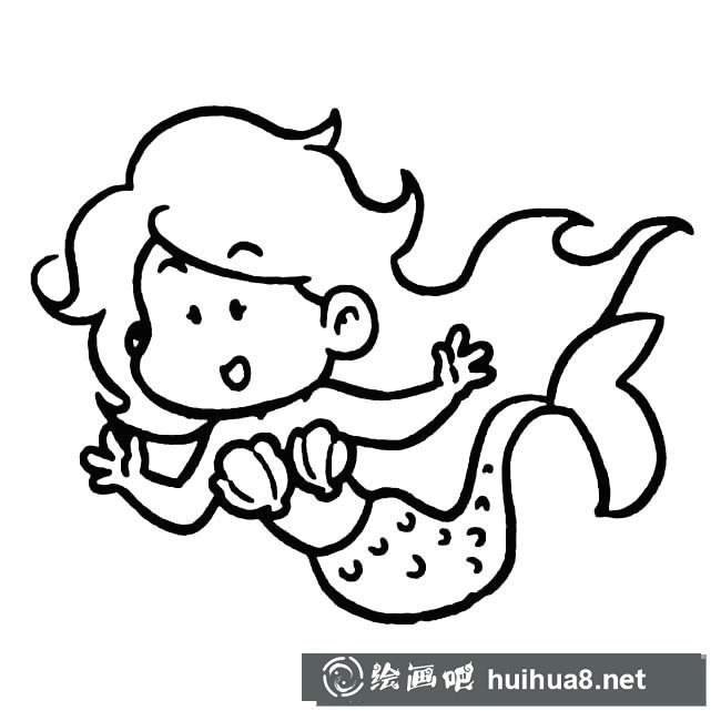 卡通美人魚(yú)簡(jiǎn)筆畫(huà)圖片