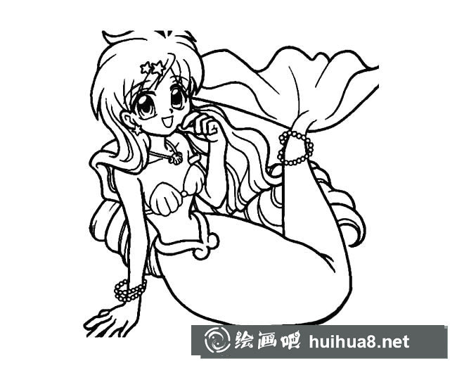 卡通美人魚簡(jiǎn)筆畫圖片