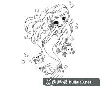 卡通美人魚簡筆畫教程