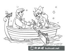 王子公主劃船簡(jiǎn)筆畫(huà)