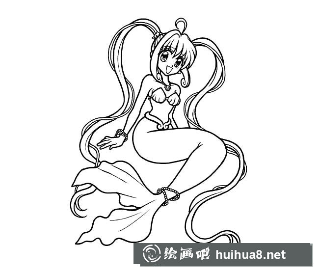 卡通美人魚簡(jiǎn)筆畫圖片