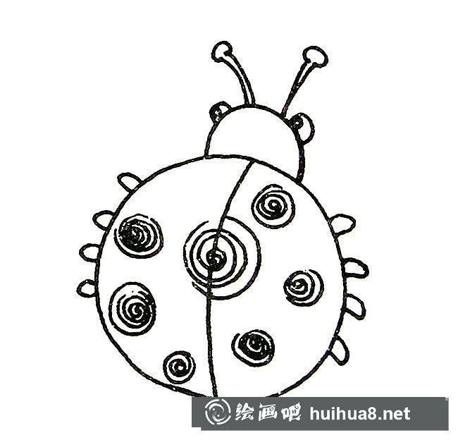 七星瓢蟲卡通簡筆畫