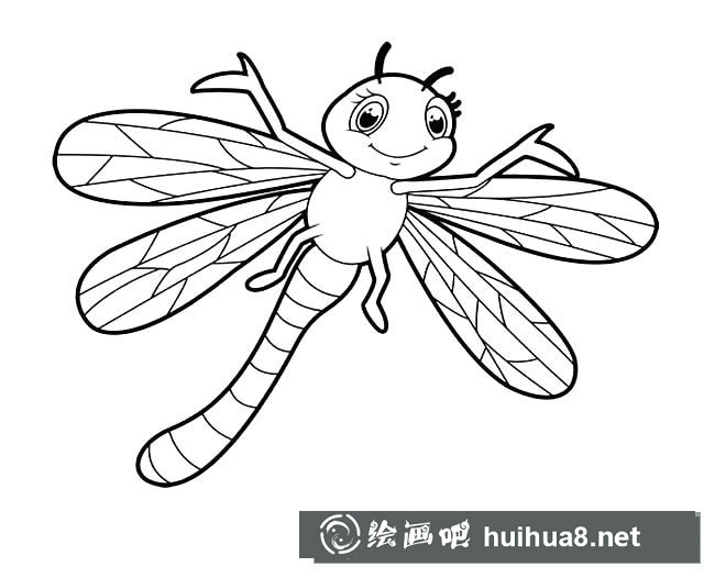 卡通蜻蜓簡筆畫圖片