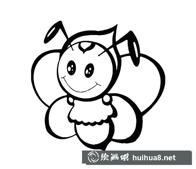小蜜蜂卡通簡(jiǎn)筆畫(huà)圖片