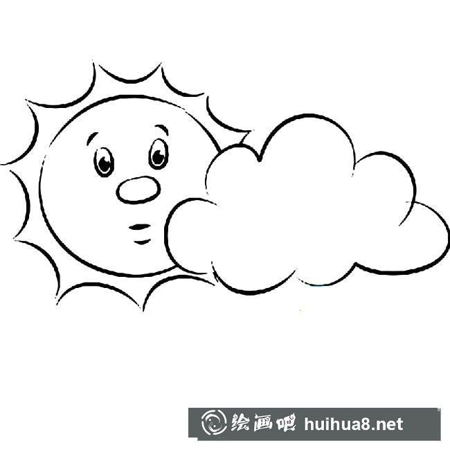 卡通太陽和云朵簡(jiǎn)筆畫